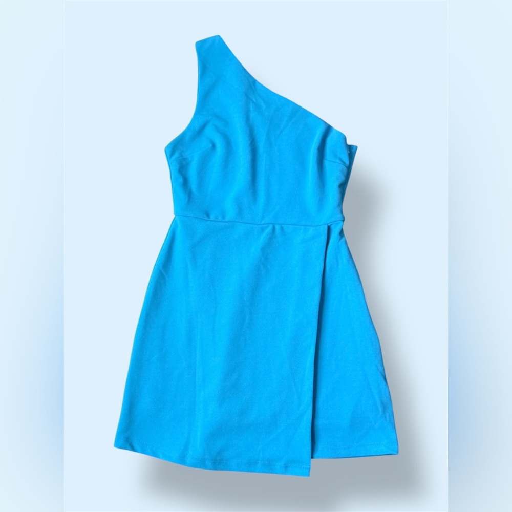 She + Sky, Vibrant Blue One-Shoulder Dress - S - Picture 3 of 4